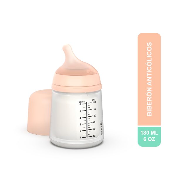 BIBERON 180 ML FLUJO LENTO ZERO ZERO SILICONA SUAVINEX