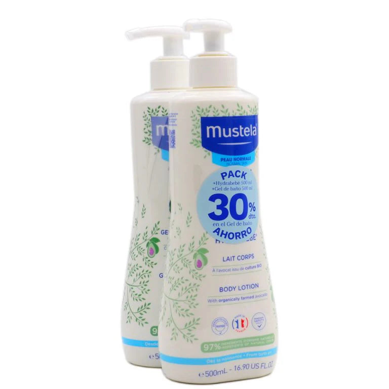 HYDRA BEBE 500 ML + GEL BAÑO SUAVE 500 ML MUSTELA