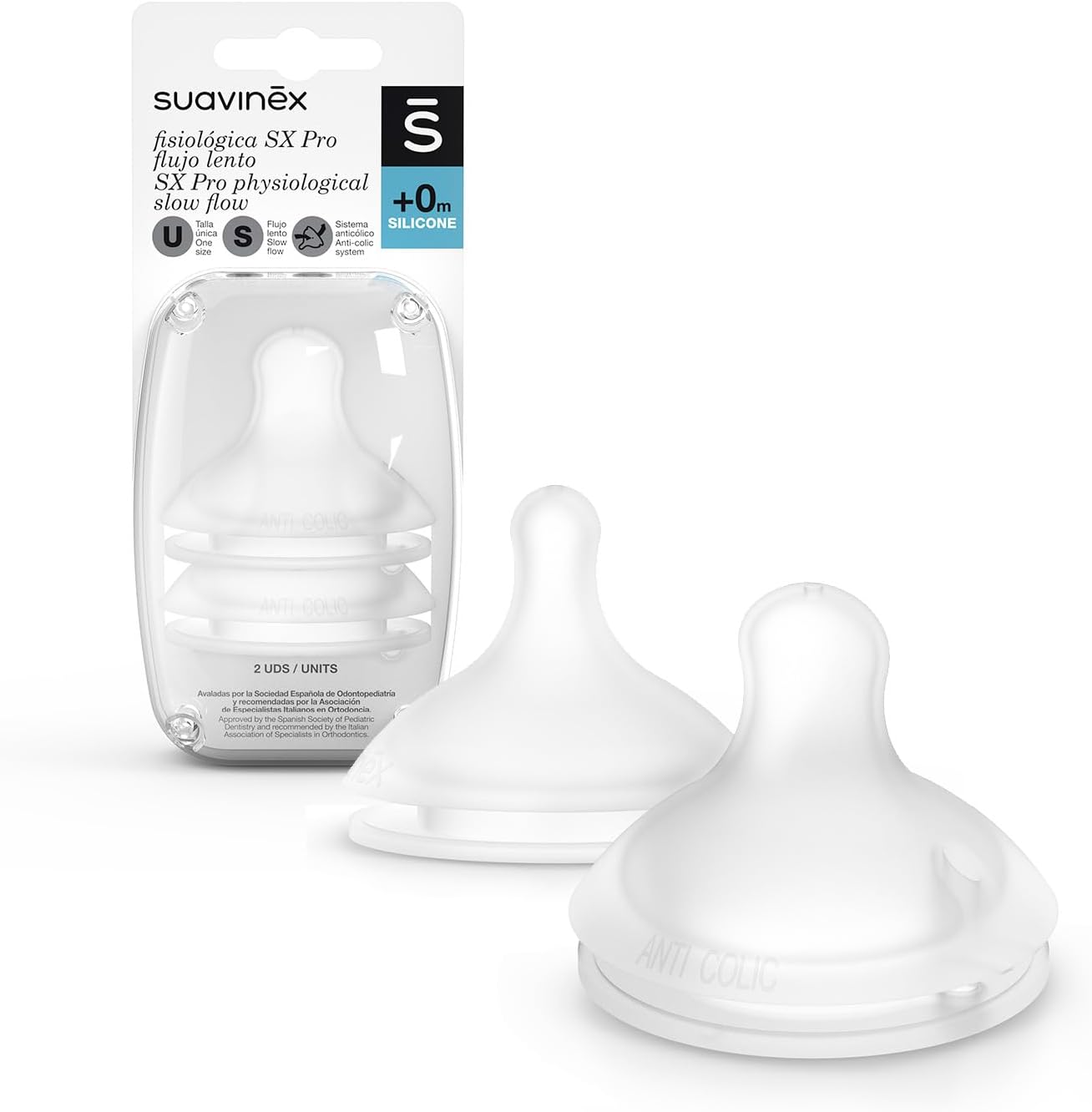 TETINA FISIOLOGICA FLUJO M SILICONA 2 UNIDADES SUAVINEX