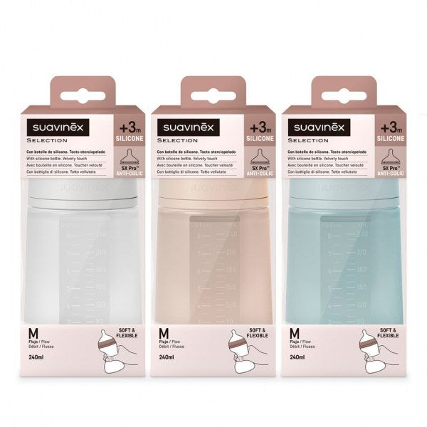 BIBERON SILICONA SUAVINEX SOFT COLOUR + 3 MESES 1 UNIDAD 240