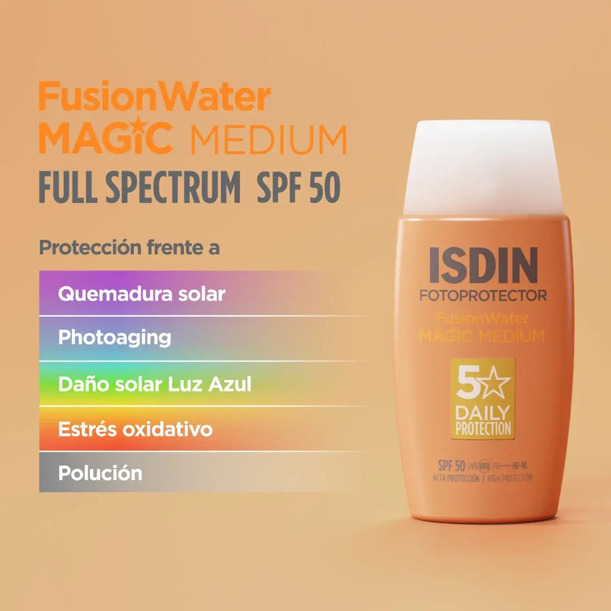 FOTOPROTECTOR ISDIN SPF 50 FUSION WATER COLOR MEDIUM 50ML