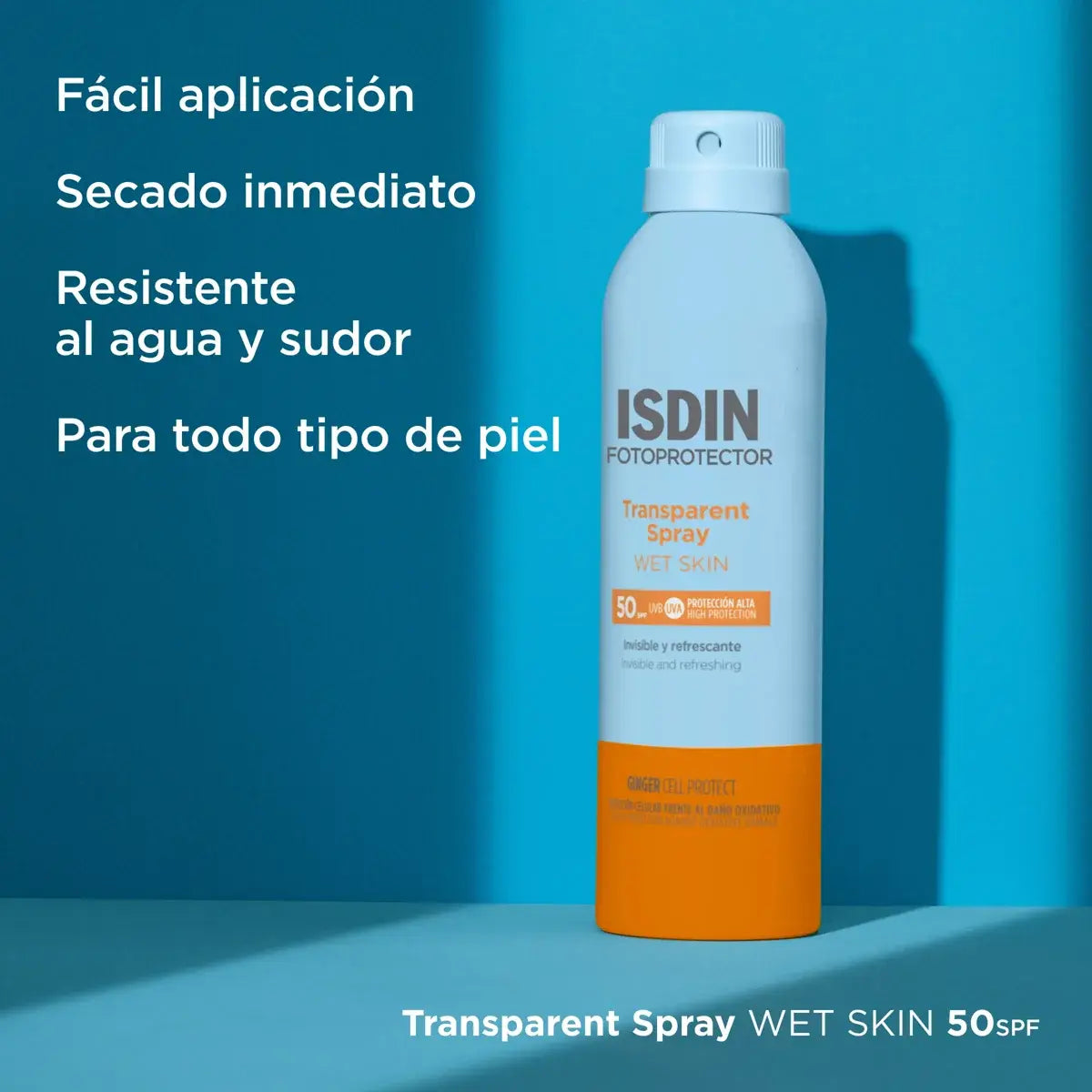 TRANSPARENT SPRAY WET SKIN SPF 50 FORMATO VIAJE 100ML