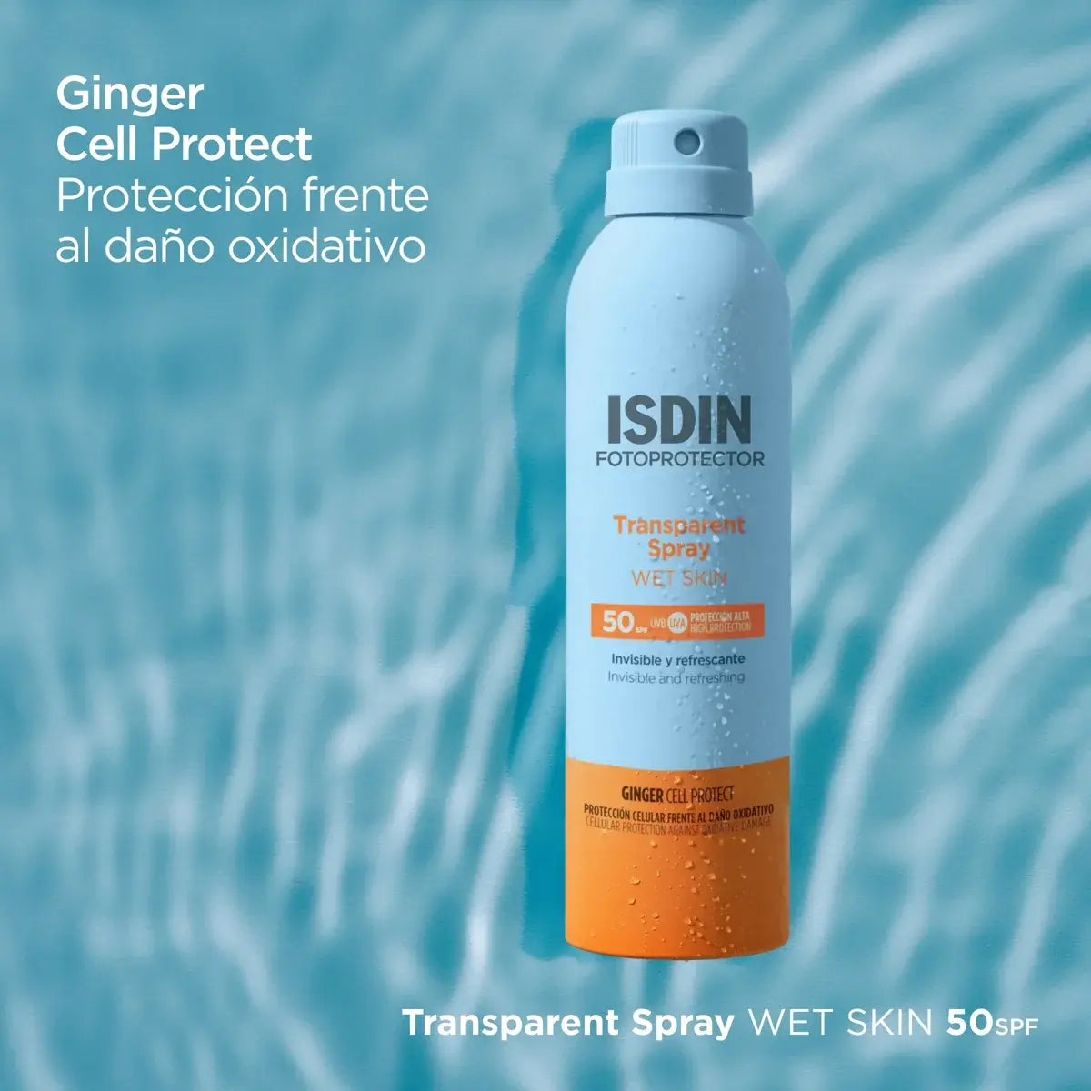 TRANSPARENT SPRAY WET SKIN SPF 50 FORMATO VIAJE 100ML