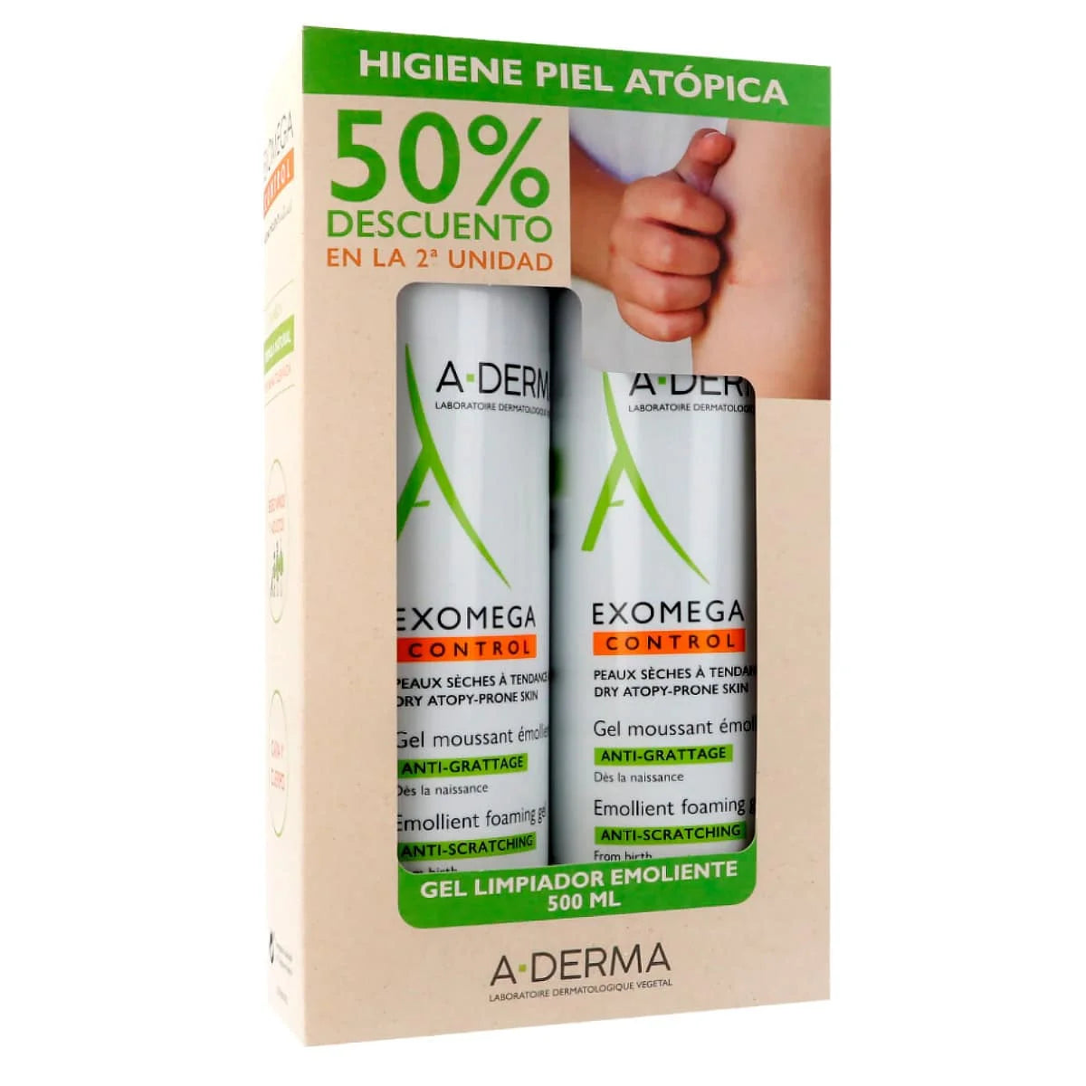 PACK EXOMEGA GEL LIMPIADOR 2 EN 1 2ª UD 30% DTO