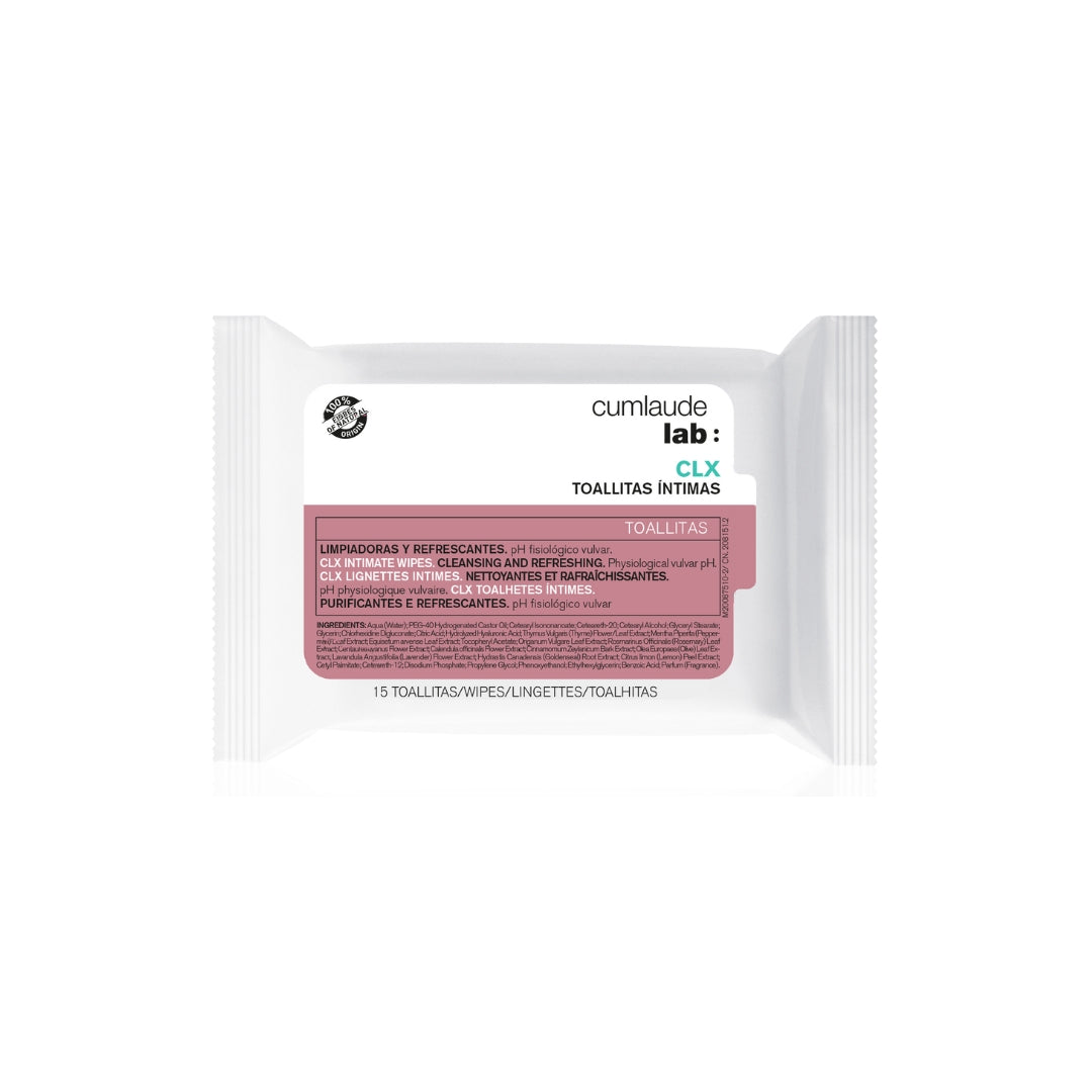 HIGIENE INTIMA CLX TOALLITAS 15 UNI CUMLAUDE LAB: