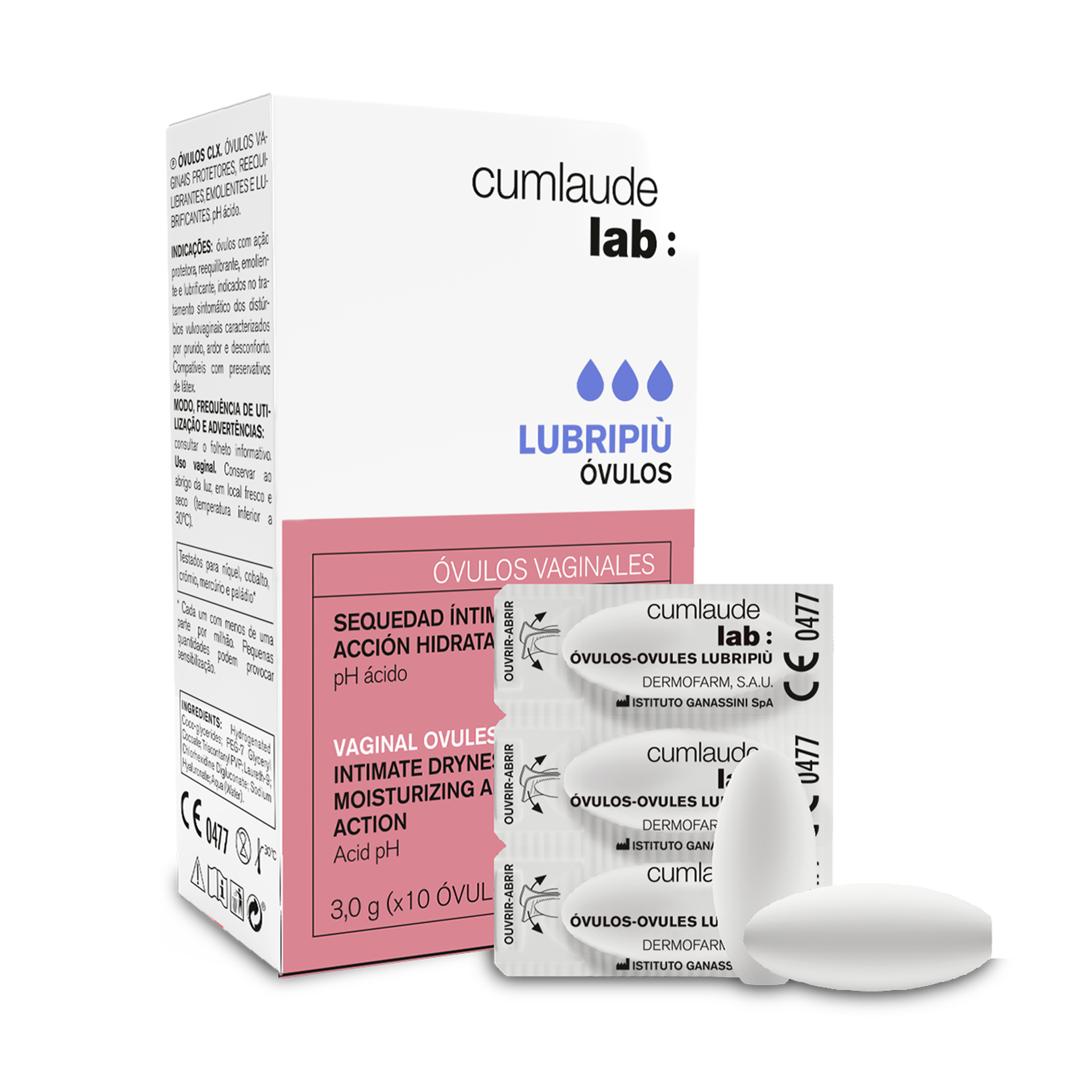 LABORATORIO CUMLAUDE: LUBRIPIU OVULOS VAGINALES 10 UNIDADES