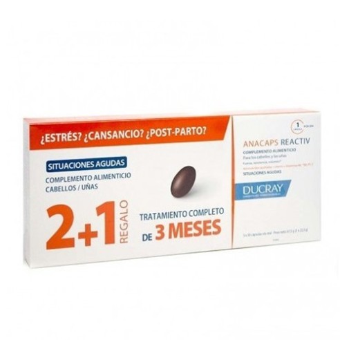 ANACAPS REACTIV DUCRAY 3 ENVASES 30 CAPS