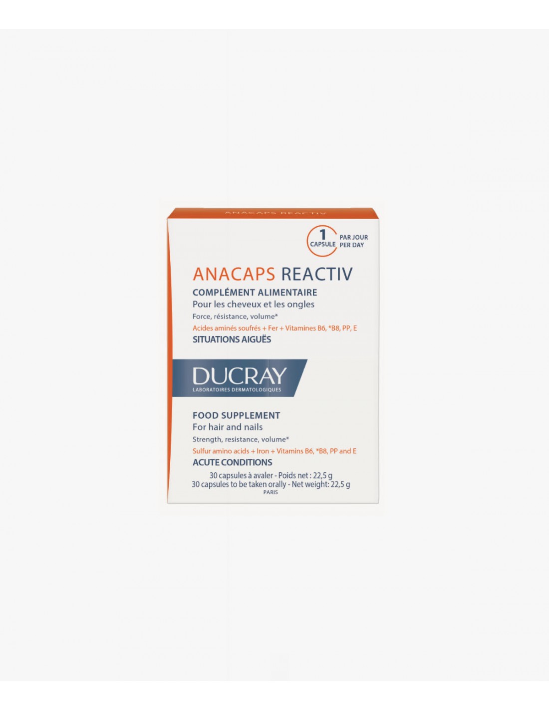 ANACAPS REACTIV CABELLO Y UÑAS DUCRAY 30 CAPSULAS