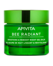 Tarro de 50 ml de Apivita Bee Radiant Crema de Noche, bálsamo en gel regenerador con extracto de peonía blanca y propóleo para iluminar el rostro.