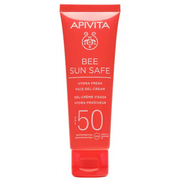 APIVITA Bee Sun Hydra Fresh SPF50 gel-crema solar facial 50ml para protección UVA UVB IR y luz azul, con hidratación y frescor.
