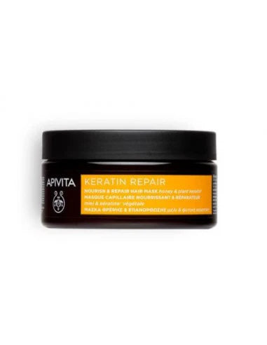 Apivita Mascarilla Capilar Keratin Repair 200ml para cabello seco y dañado, nutre y fortalece