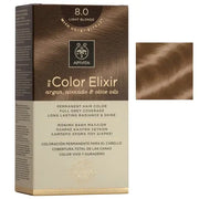 Tinte permanente Apivita My Color Elixir tono 8.0 Rubio Claro con aceites naturales para cobertura total de canas.