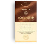 Tinte permanente Apivita My Color Elixir tono 8.3 Rubio Claro Dorado con aceites naturales para cobertura total de canas.