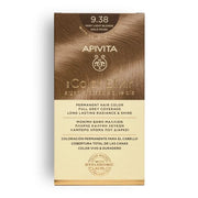 Tinte permanente Apivita My Color Elixir tono 9.38 Rubio Muy Claro Dorado Perlado con aceites naturales para cobertura total de canas.