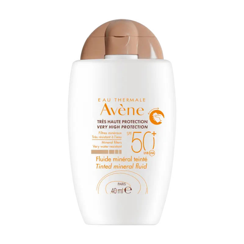 Avène Fluido Mineral SPF 50+ Color 40ml para protección solar facial de pieles sensibles