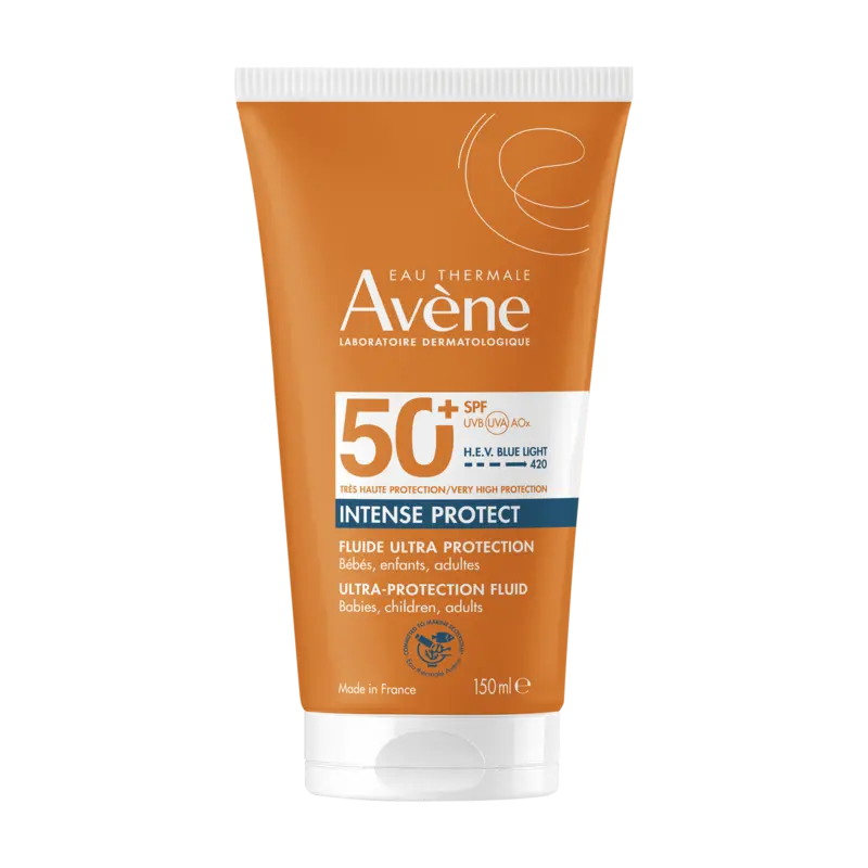 Protector solar Avene Intense Protect SPF 50+ fluido para rostro y cuerpo 150ml