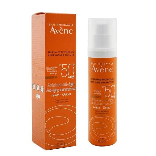 Fotoprotector facial antiedad Avene SPF 50+ con color para pieles sensibles 50ml