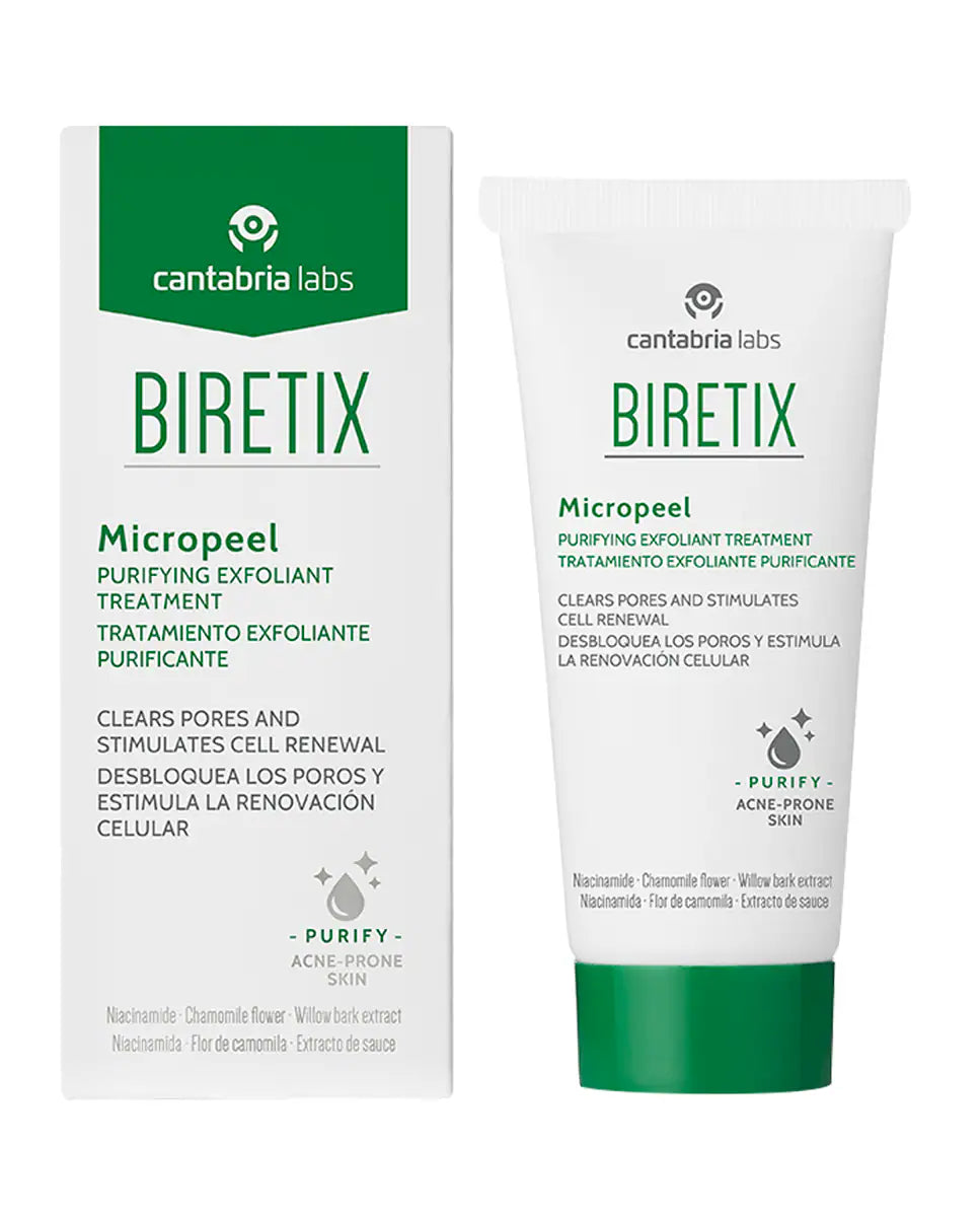 Biretix Micropeel gel exfoliante purificante para rostro en formato 50ml.