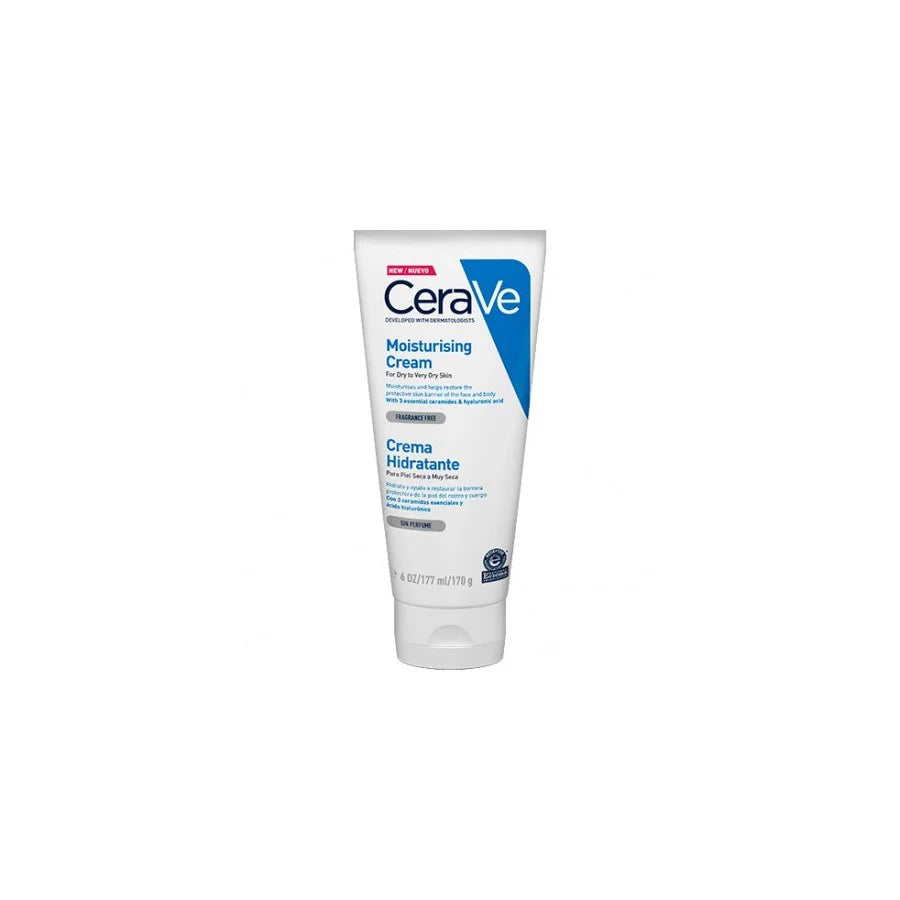 Cerave crema hidratante para piel seca a muy seca de rostro y cuerpo 170g con ceramidas y ácido hialurónico