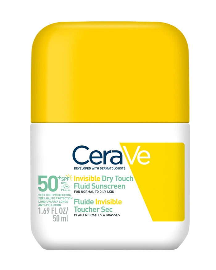 Tubo de 50 ml de CeraVe Fluido Protector Invisible Oil Control SPF50+ para el rostro.