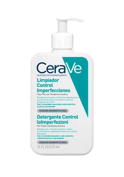 Limpiador facial en gel Cerave Control Imperfecciones con ácido salicílico 473ml para piel acneica