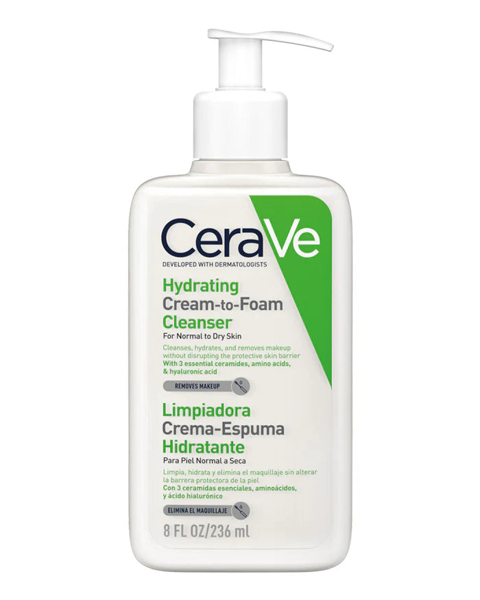Cerave Limpiadora Crema Espuma Hidratante para piel normal a seca 236 ml