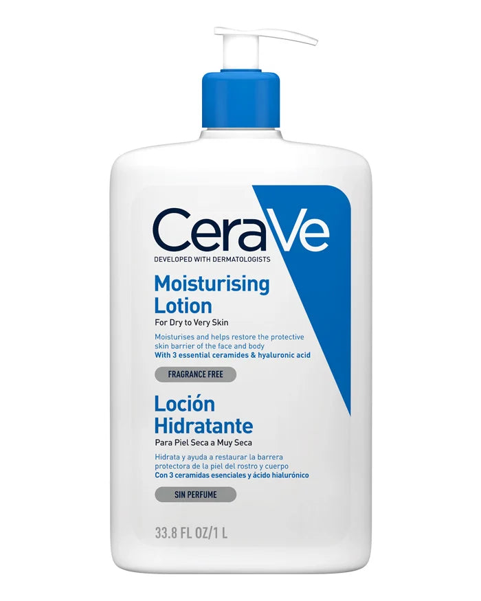 Cerave Loción Hidratante Diario de 1 litro para piel normal a seca con ceramidas y ácido hialurónico