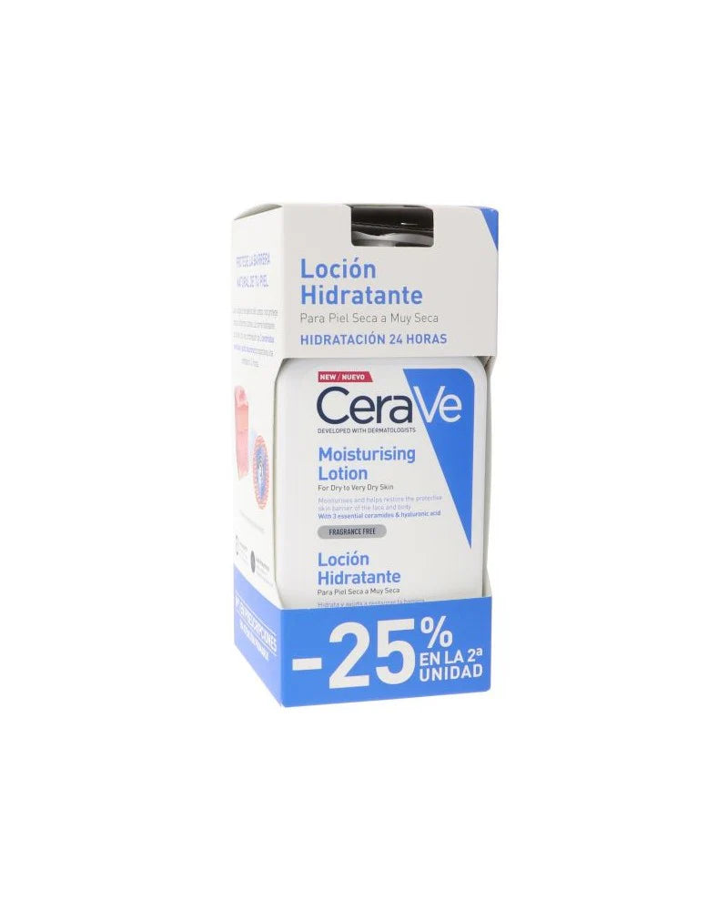 Duplo Cerave Loción Hidratante 2x473ml para piel seca, con ceramidas y ácido hialurónico