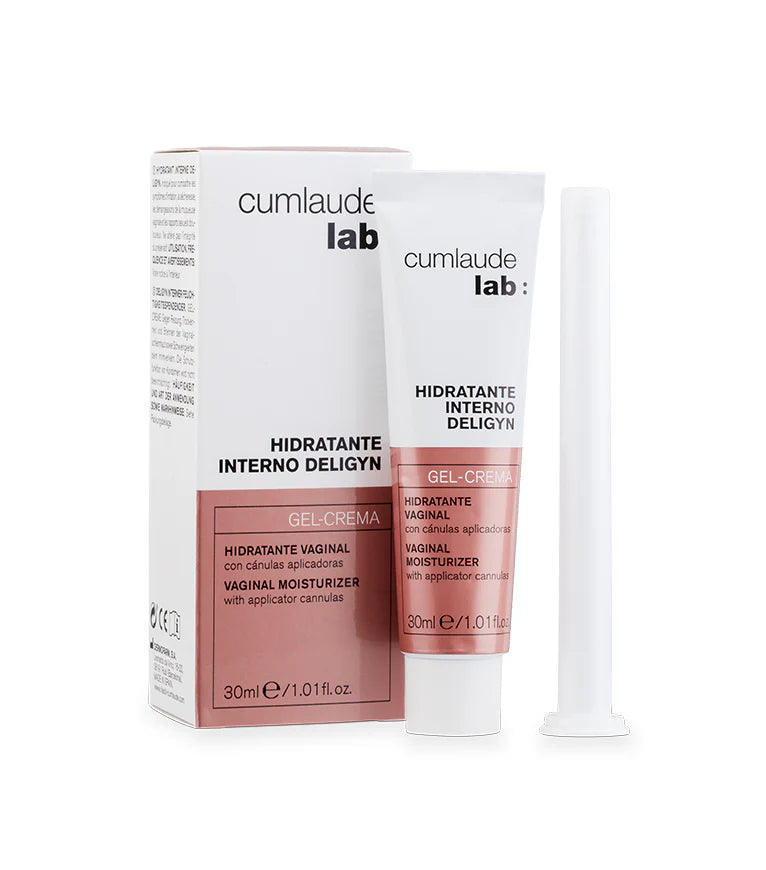 Envase de Cumlaude Lab Deligyn Hidratante Interno Gel-Crema Vaginal para sequedad íntima.
