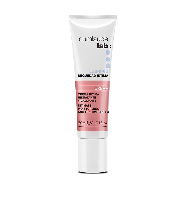 Cumlaude Lubripiú Crema 30ml para aliviar la sequedad íntima con ácido hialurónico, hidratante y calmante.