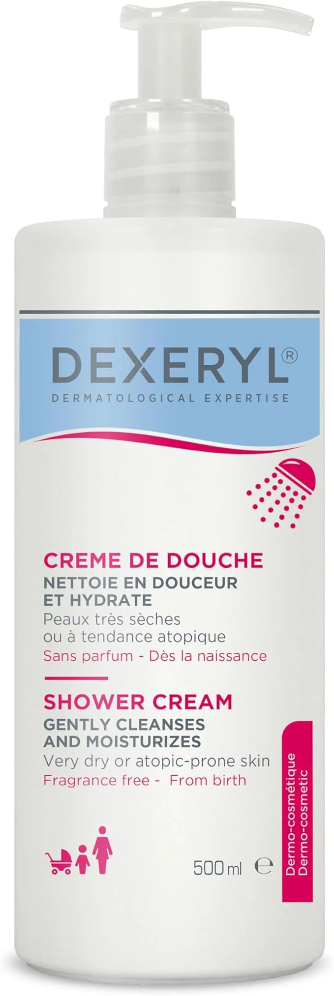 Dexeryl Shower Crema de Ducha para piel sensible, seca o atópica 500 ml