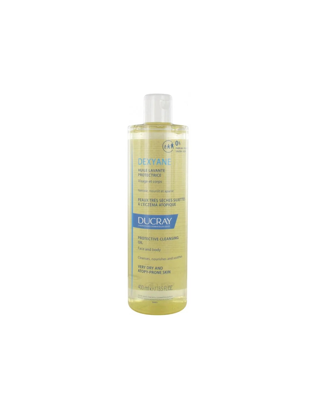 Aceite limpiador protector Ducray Dexyane para piel muy seca y con tendencia atópica, 400ml