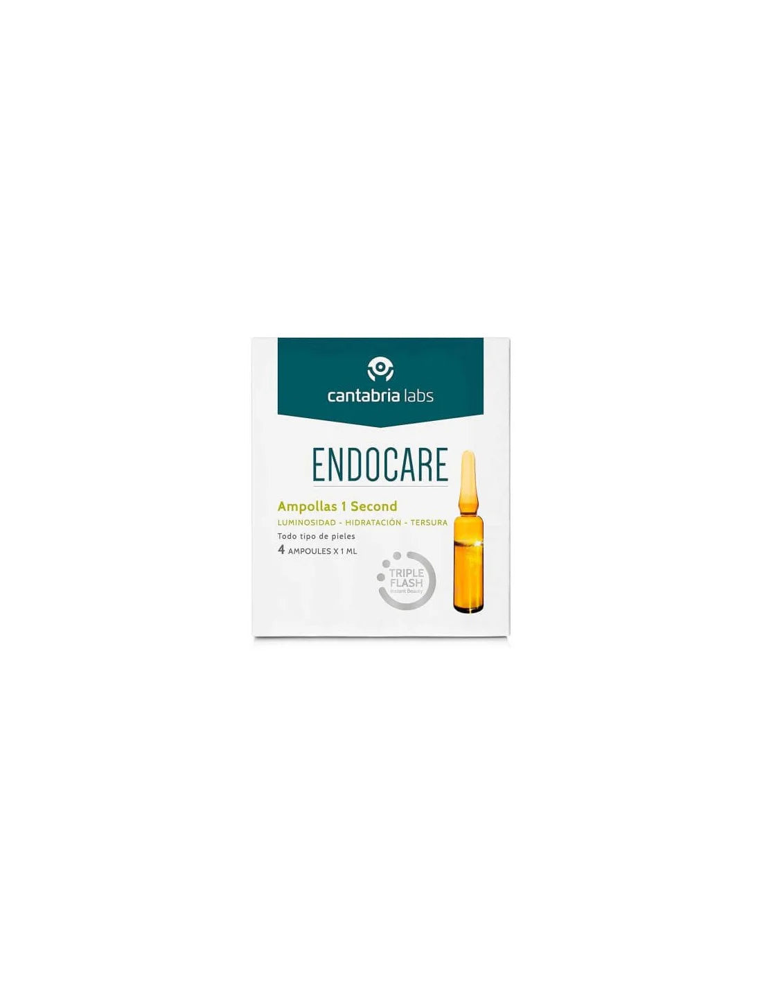 Endocare 1 Second Tripleflash Ampollas para luminosidad, firmeza y tersura facial instantánea.