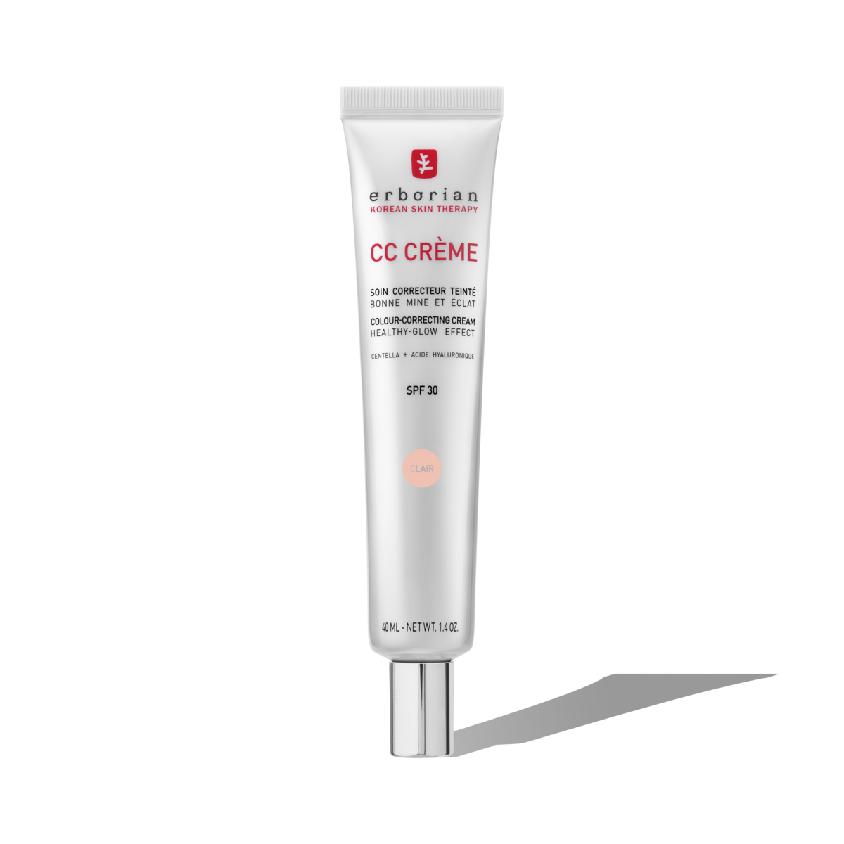 Tubo de 40 ml de Erborian CC Crème Clair crema iluminadora unificadora del tono con SPF 30.