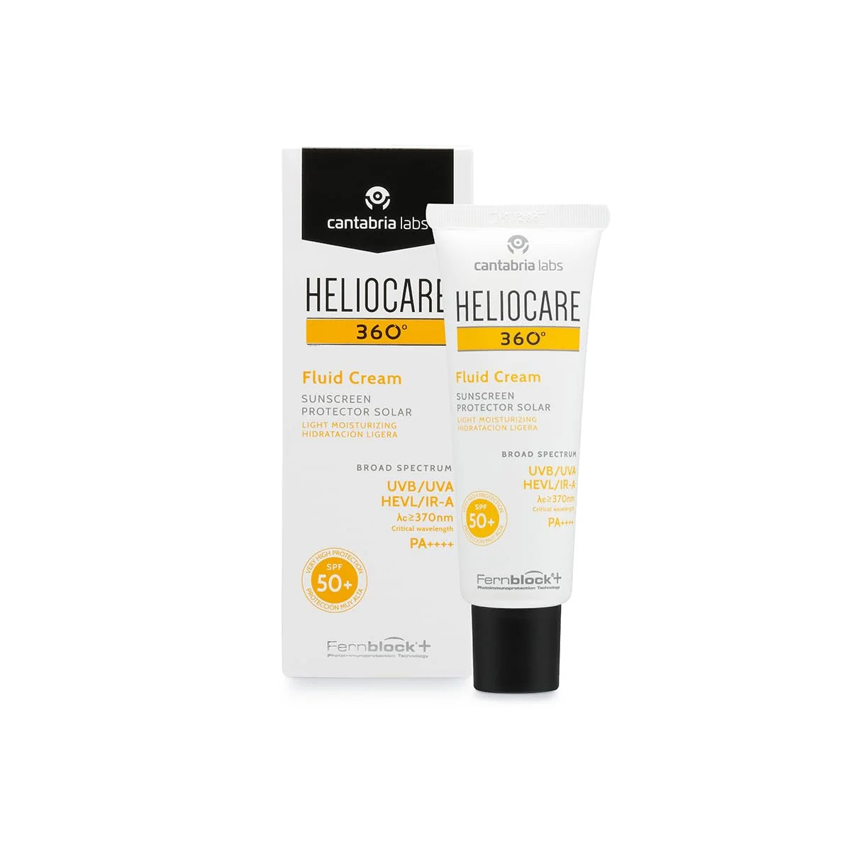 Heliocare 360 Fluid Cream SPF 50+ de 50ml para protección solar facial diaria.