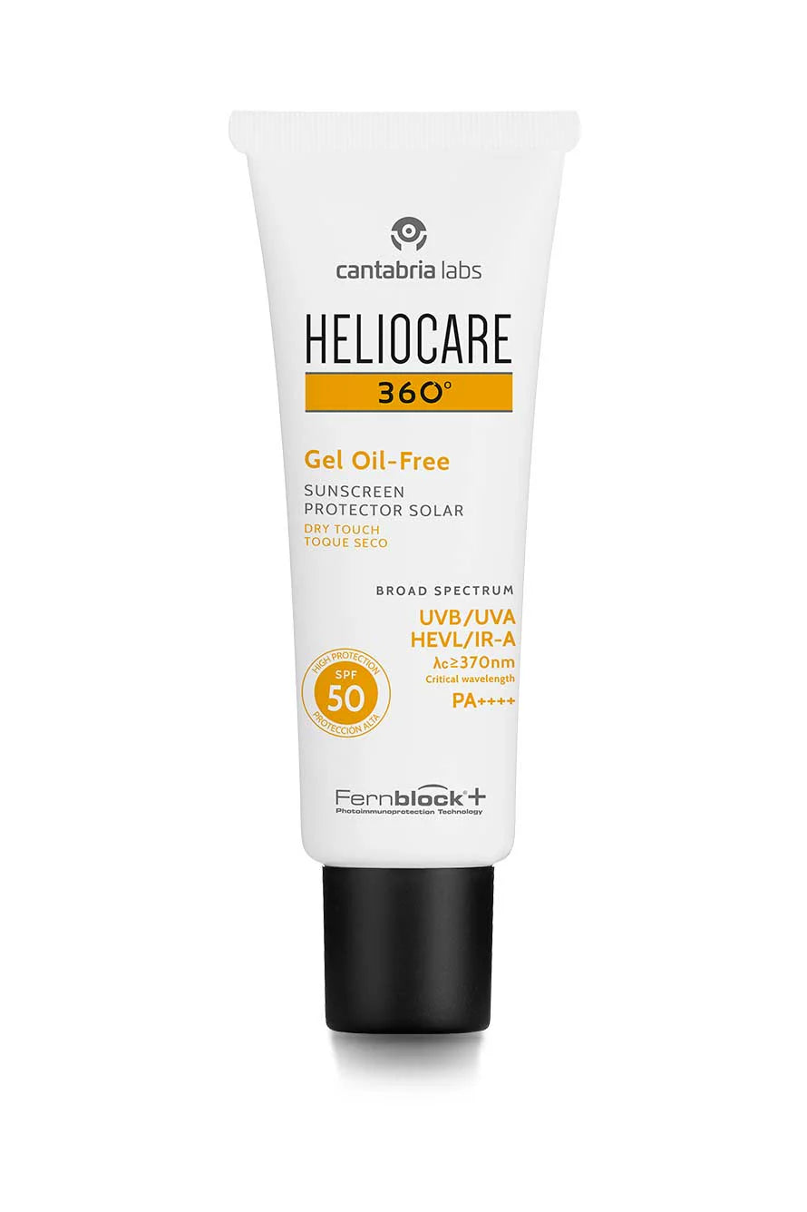 Heliocare 360 Gel Oil Free Fluido SPF 50 para protección solar facial matificante