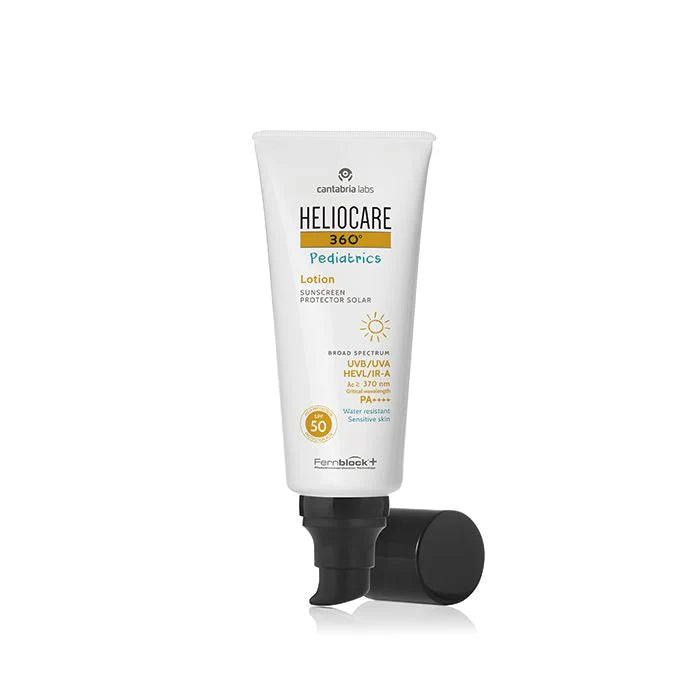 Heliocare 360 Pediatrics Lotion SPF 50 para niños y bebés, protección solar corporal de amplio espectro, 200ml