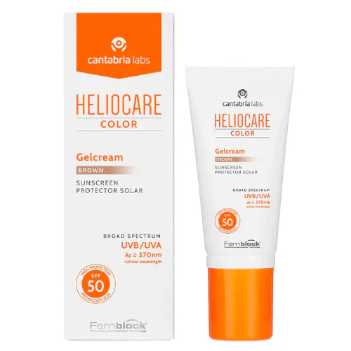 Heliocare Color Gelcrema Brown SPF 50 50ml. Fotoprotector facial con color para pieles con manchas y envejecimiento, ideal como base de maquillaje.