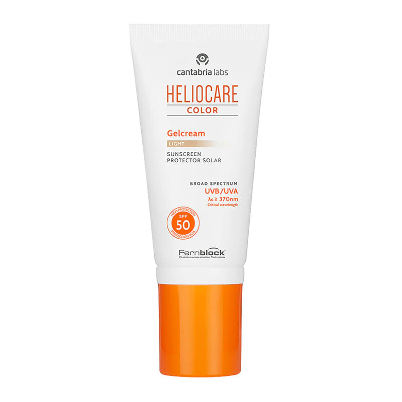 Heliocare Gelcrema Light SPF 50, fotoprotector facial con color para pieles claras y acabado natural.
