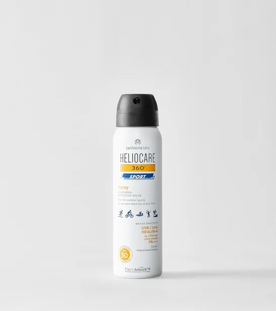Heliocare Sport Spray Protector Solar SPF 50 en formato 100ml resistente al agua y sudor para deporte