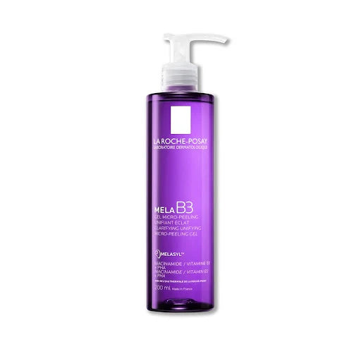 LA ROCHE POSAY MELA B3 Limpiador facial anti-manchas y exfoliante con Melasyl y Niacinamida para piel sensible y tono desigual, 200 ml.