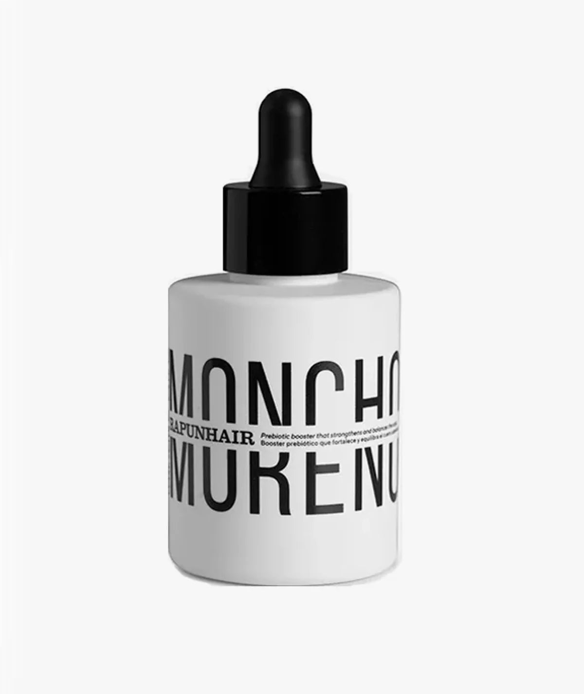 Envase de 70 ml con aplicador de Moncho Moreno Rapunhair, sérum de crecimiento capilar con tecnología B21 para frenar la caída y densificar el cabello.