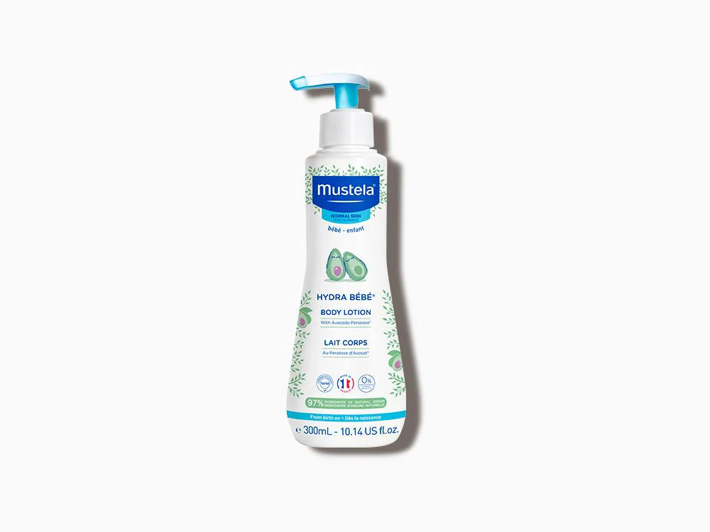 Mustela Hydra Bebé Leche Corporal 750ml para hidratación diaria de piel normal en bebés y niños con aguacate BIO.