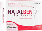 Natalben Lactancia 60 cápsulas, complemento nutricional para madres lactantes con DHA y vitaminas.