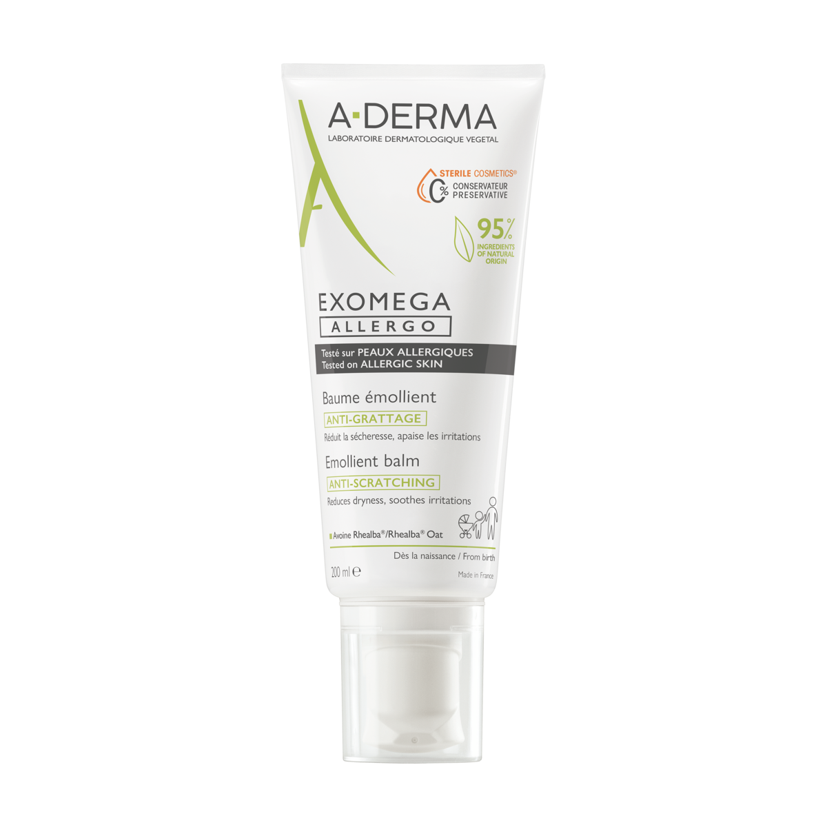 A-Derma Exomega Allergo Bálsamo Emoliente Anti-Rascado 200 ml