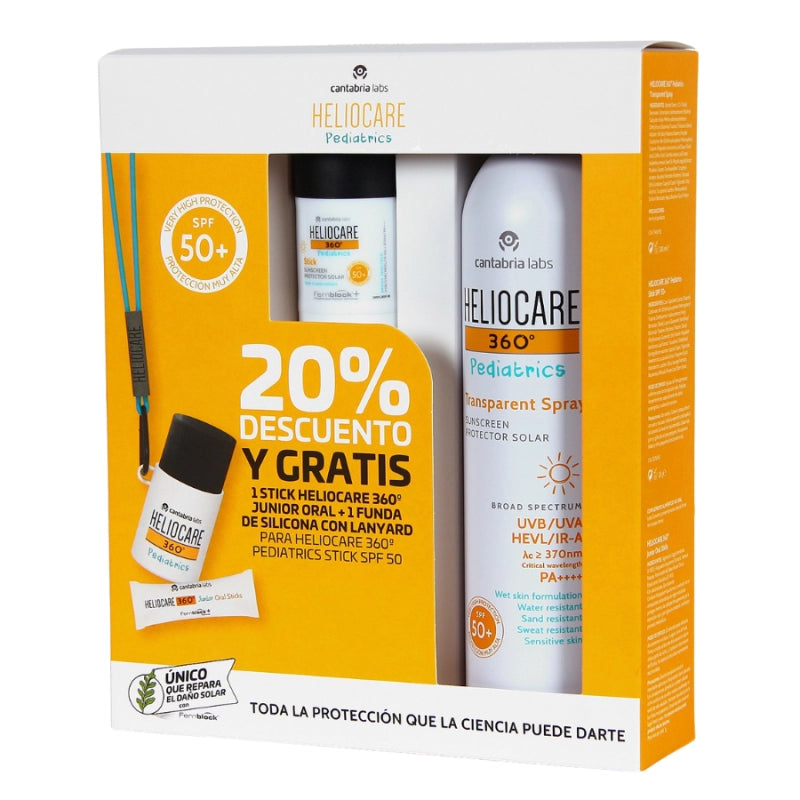 PACK HELIOCARE 360 SPRAY PEDIATRICS 200ML + STICK SPF 50+