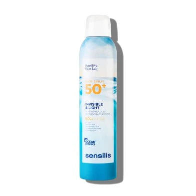 Sensilis Body Spray Dry Touch SPF 50, spray solar corporal transparente para piel sensible de absorción rápida en formato de 250 ml.