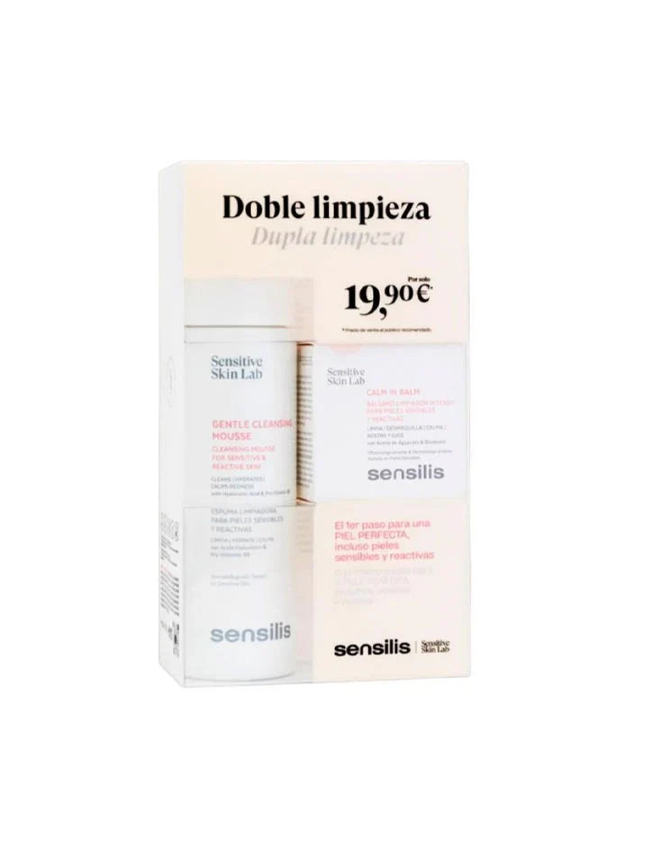 Sensilis Pack Doble Limpieza Facial para Piel Sensible con bálsamo y espuma limpiadora