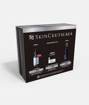 Cofre antiedad Skinceuticals P Tox serum, A.G.E. Advanced Eye y mini H.A. Intensifier para arrugas, ojeras e hidratación.