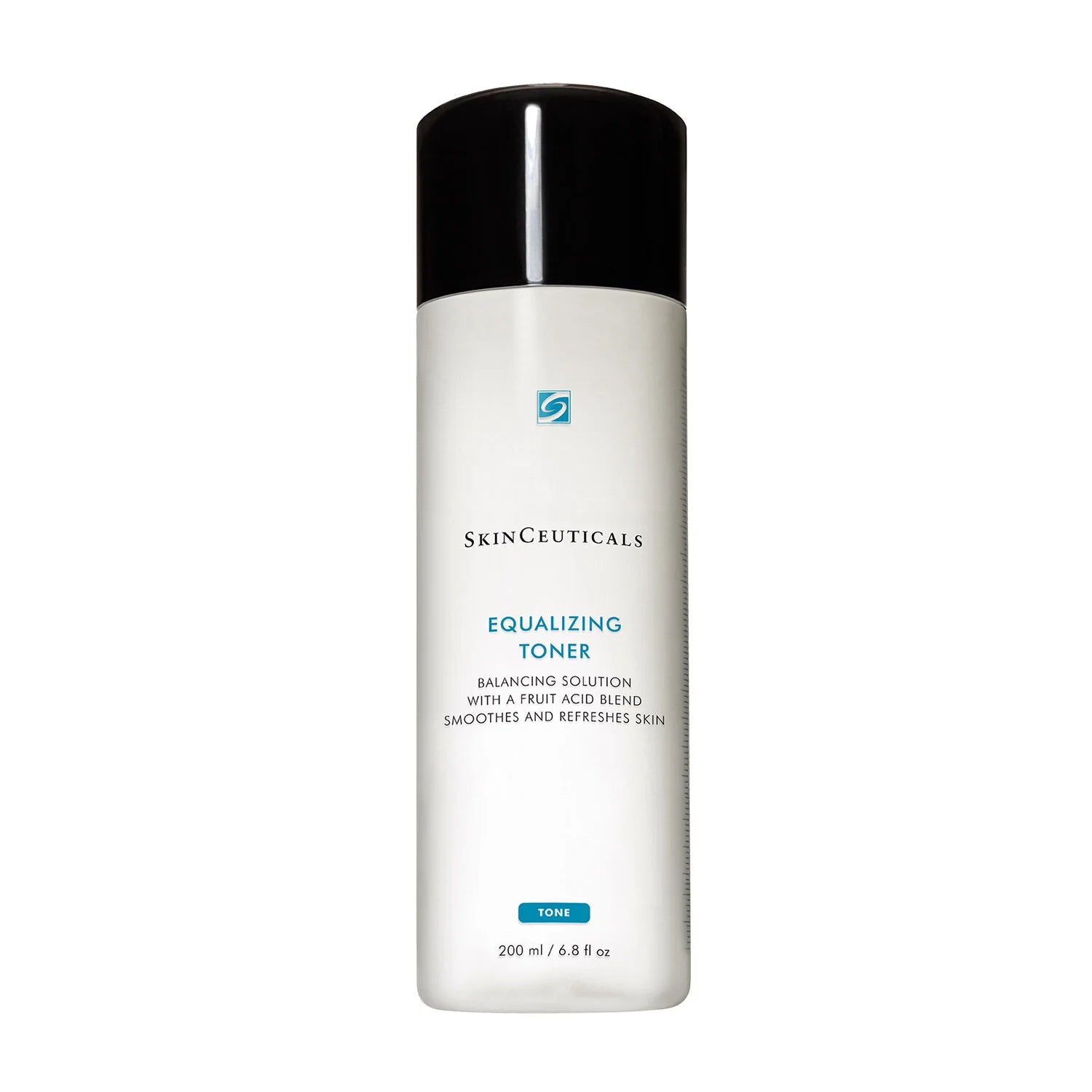 Envase de 200 ml con vaporizador de SkinCeuticals Equalizing Toner, tónico facial sin alcohol para equilibrar el pH y eliminar impurezas de la piel.